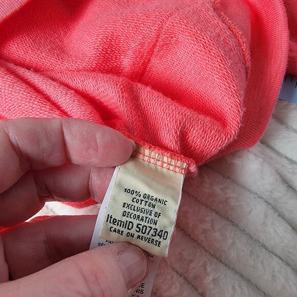 L.L.Bean Women’s Petite Small Hoodie Coral Pink Zip Up 100% Organic Cotton - Picture 9 of 10